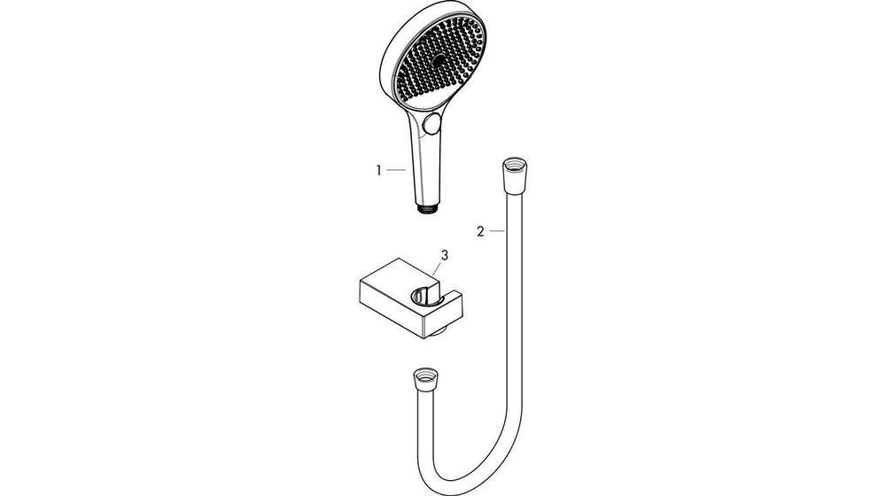 hansgrohe HG Brauseset RAINFINITY 130 3jet mit Brauseschlauch 1600mm