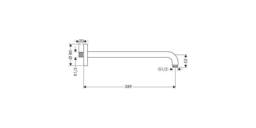hansgrohe HG Brausearm DN 15 389mm, 90Grad, mattweiß