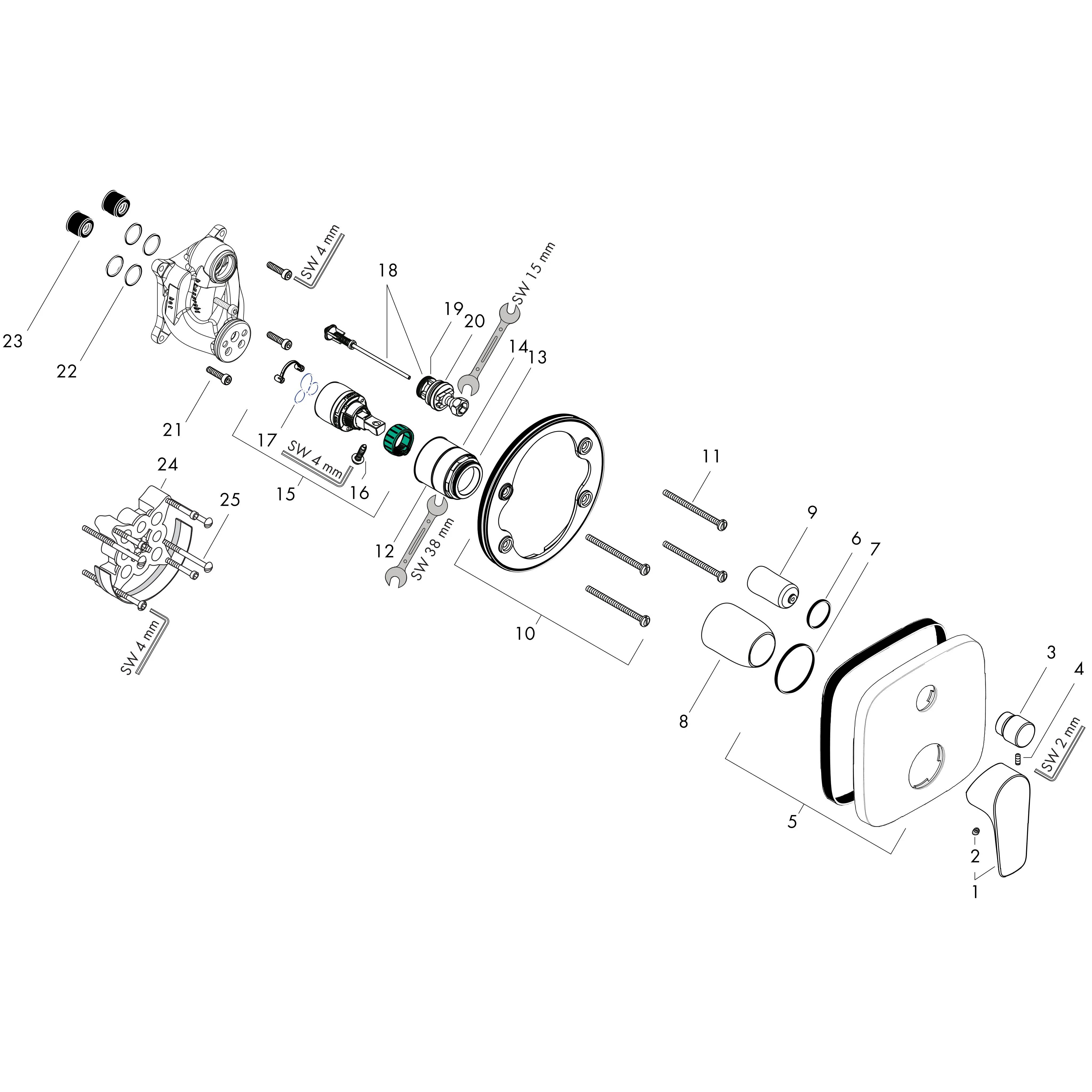 hansgrohe Talis E F-Set WUP mattschwarz, 1 Stk.