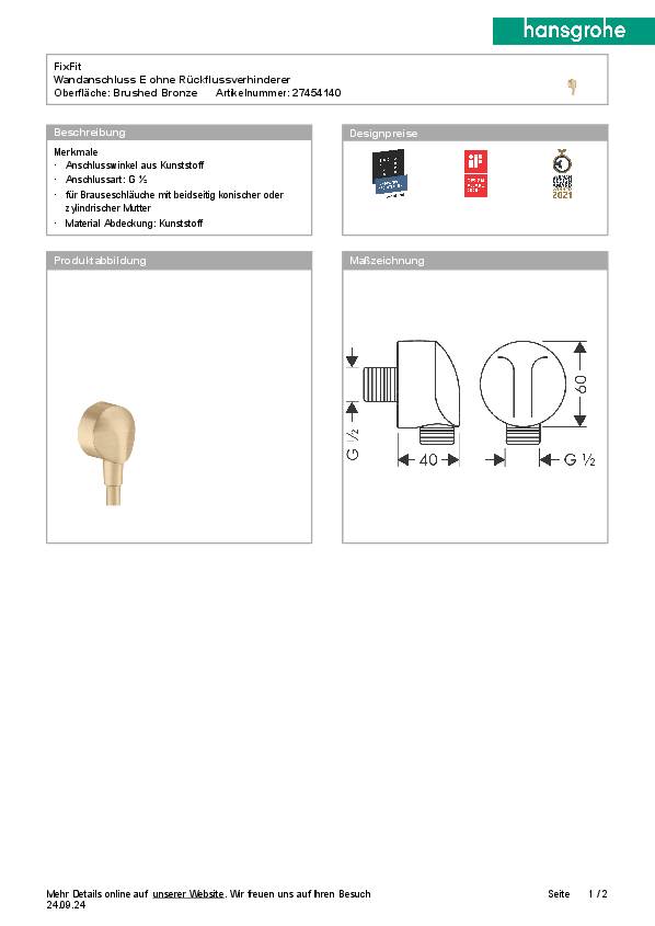 Schlauchanschluss HANSGROHE