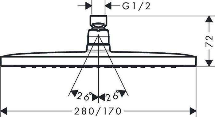 hansgrohe HG Kopfbrause CROMA E 280 1jet EcoSmart 9 l/min chrom