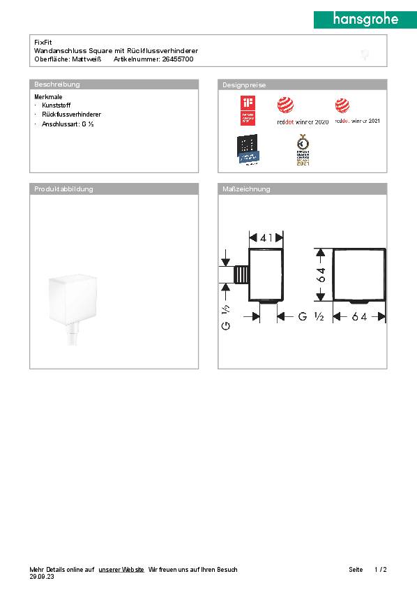 Schlauchanschluss HANSGROHE