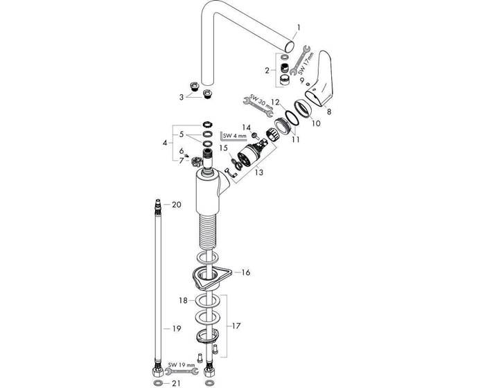 hansgrohe HG Einhebel-Spültischmischer FOCUS 280 mit Schwenkauslauf