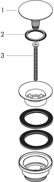 hansgrohe Ablaufventil f WT- u Bidetmischer brushed black chrom