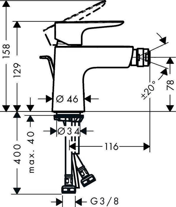 hansgrohe HG Einhebel-Bidetmischer TALIS E m Ablgrt G 1 1/4" polished