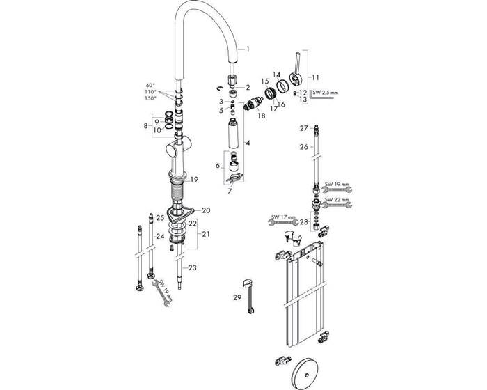hansgrohe HG Einhebel-Spültischmischer 210 TALIS M Ausziehbrause, mit