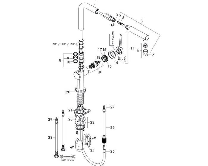 hansgrohe HG Einhebel-Spültischmischer 240 TALIS M Ausziehauslauf
