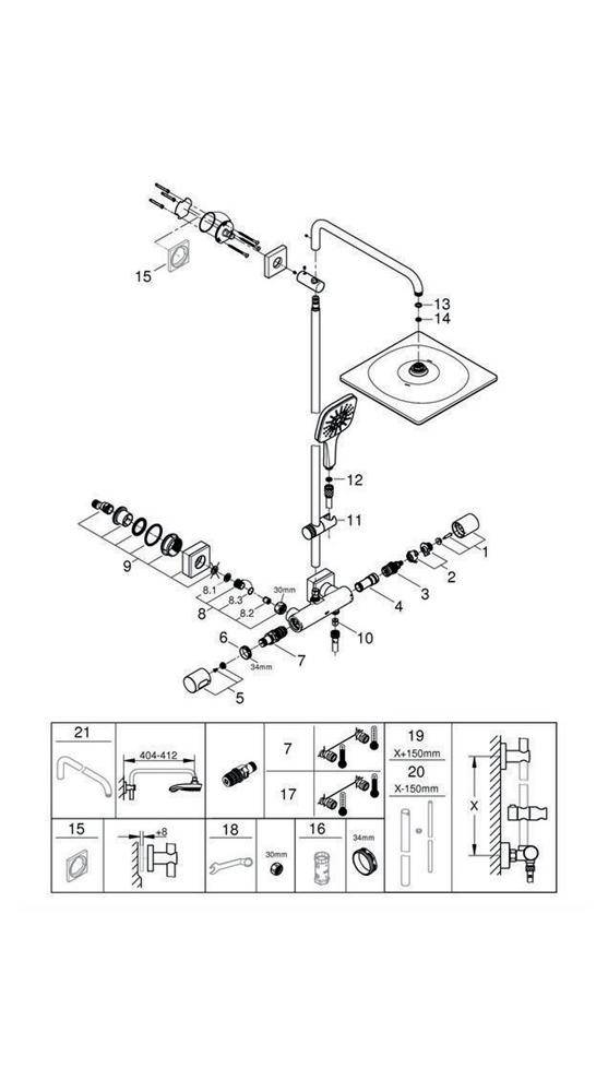 GROHE Duschsystem Rainshower SmartActive m Thermostat-Batt chr chrom