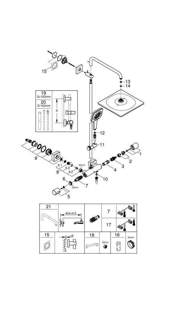 GROHE Duschsystem Rainshower SmartActive m Thermostat-Batt chr chrom