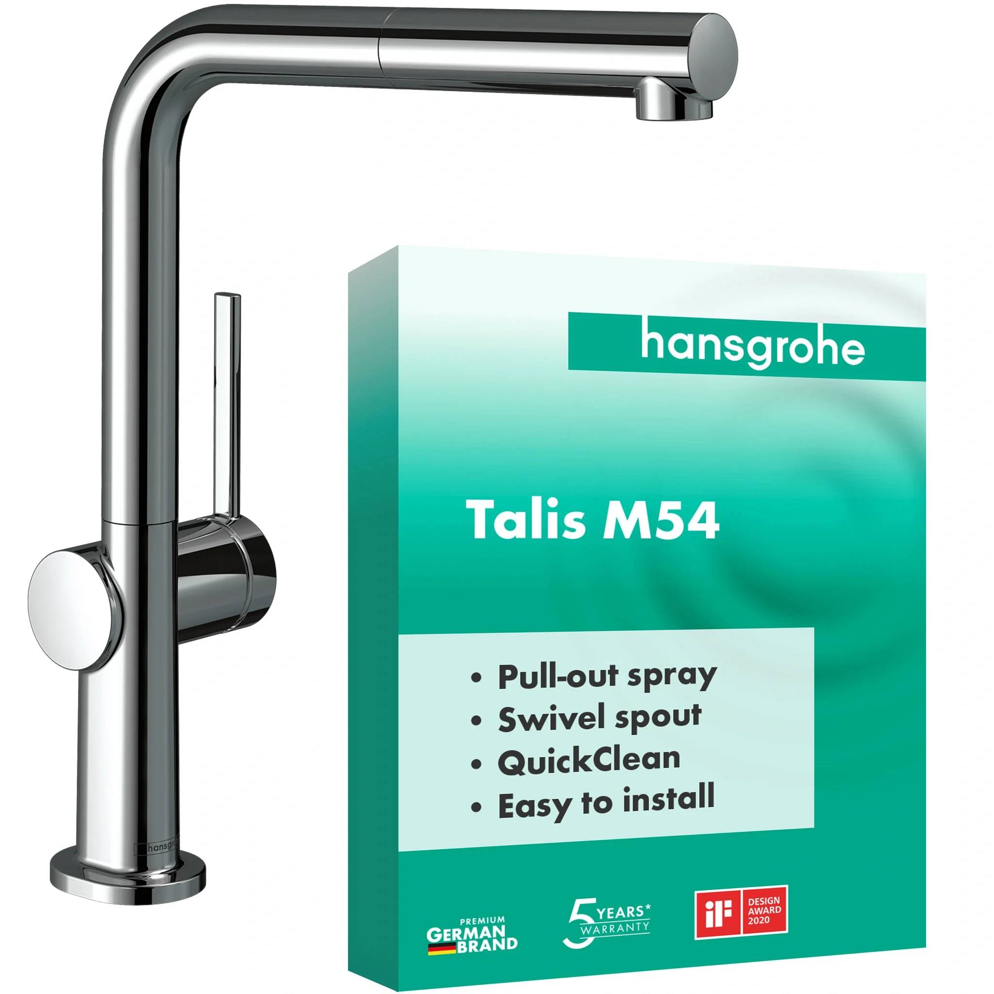 hansgrohe Talis M54 Einhebel-Küchenmischer 270, Ausziehauslauf, 1jet, Chrom, 1 Stk.