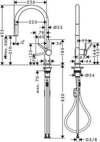 hansgrohe HG Einhebel-Spültischmischer 210 TALIS M Ausziehauslauf