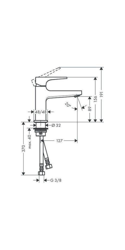 hansgrohe HG EH-WT-MI METROPOL 100 mit Push-Open Ablaufgarnitur