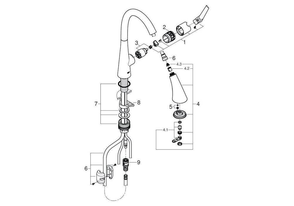 GROHE EH-SPT-Batterie Zedra 1/2Zoll C-Auslauf su-st supersteel