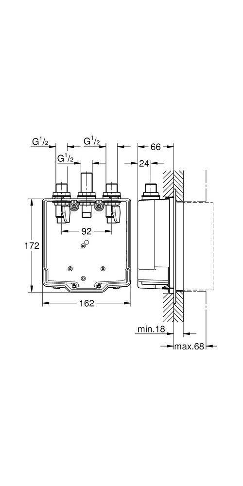 GROHE UP-Einbaukasten Eurosmart CT m Mischung mit Mischung für