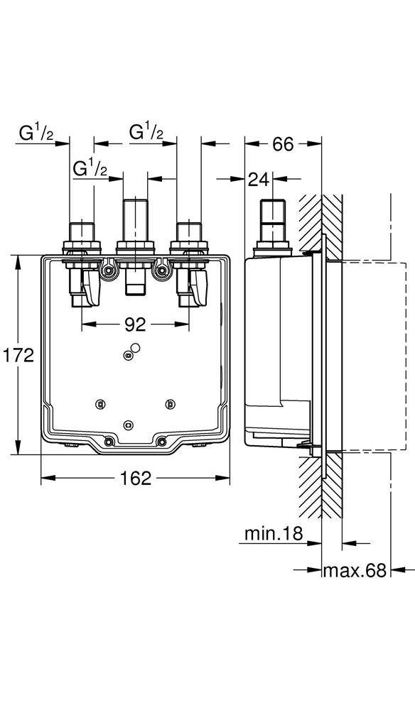 GROHE UP-Einbaukasten Eurosmart CT m Mischung mit Mischung für