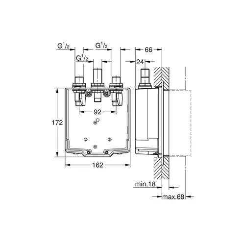 GROHE UP-Einbaukasten Eurosmart CT m Mischung mit Mischung für GROHE UP-Einbaukasten Eurosmart CT m Mischung mit Mischung für