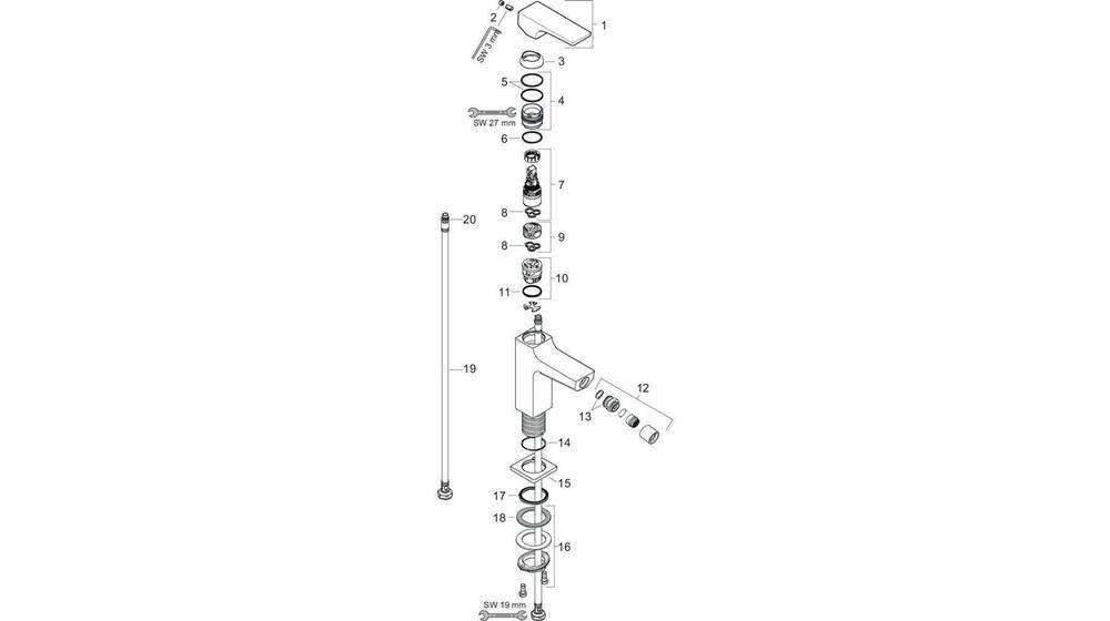 hansgrohe HG Einhebel-Bidetmischer METROPOL m PO Ablaufgarnitur