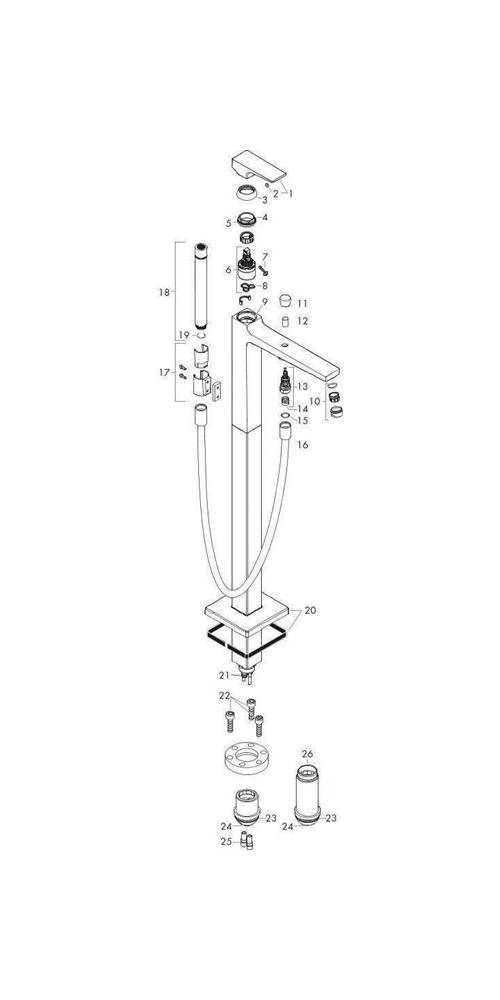 hansgrohe HG Fertigmontageset METROPOL f Wannenm bodenst Ausl 235mm