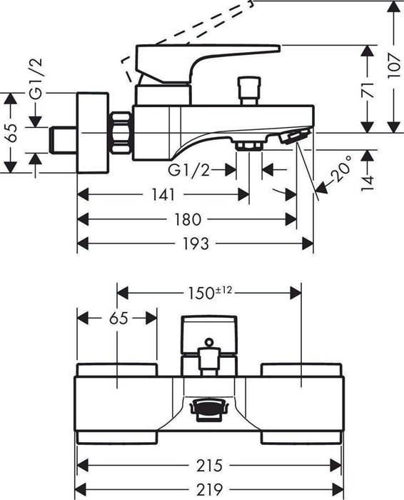 hansgrohe HG Einhebel-Wannenmischer METROPOL Aufputz polished gold