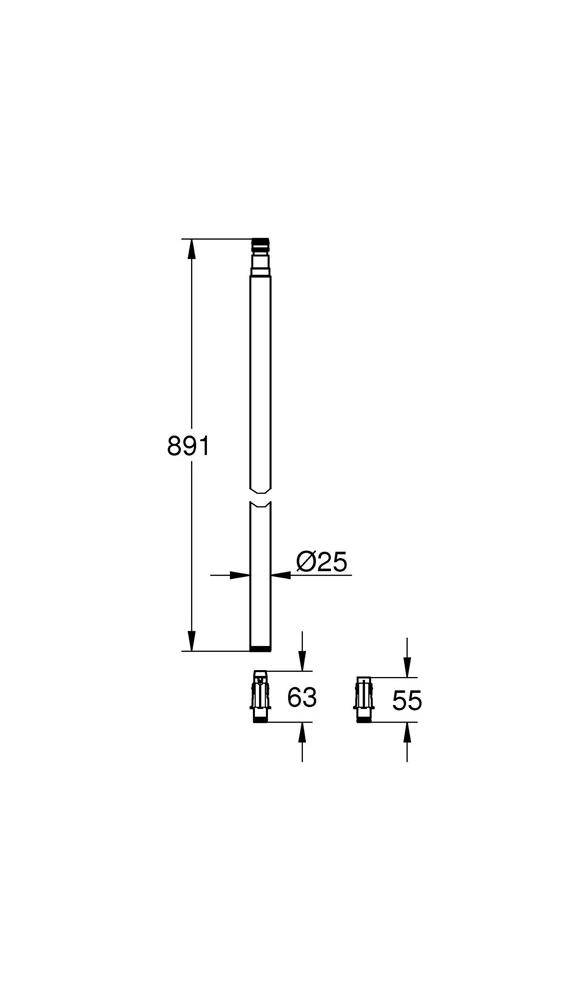 GROHE Brauserohr Euphoria für Duschsysteme, chrom -15 cm chrom