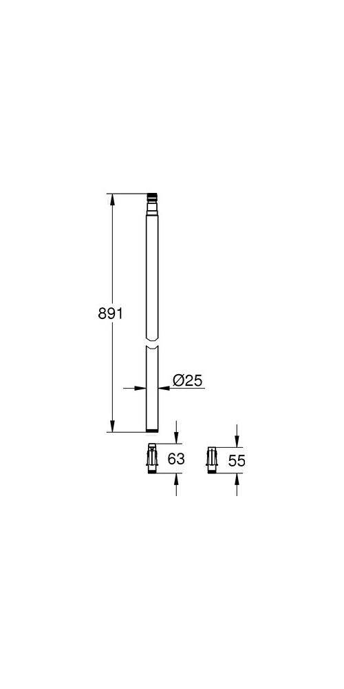 GROHE Brauserohr Euphoria für Duschsysteme, chrom -15 cm chrom