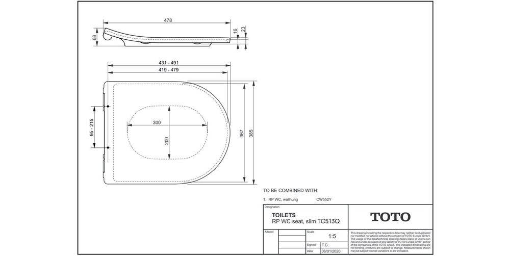 TOTO WC-Sitz RP mit Absenkautomatik weiß