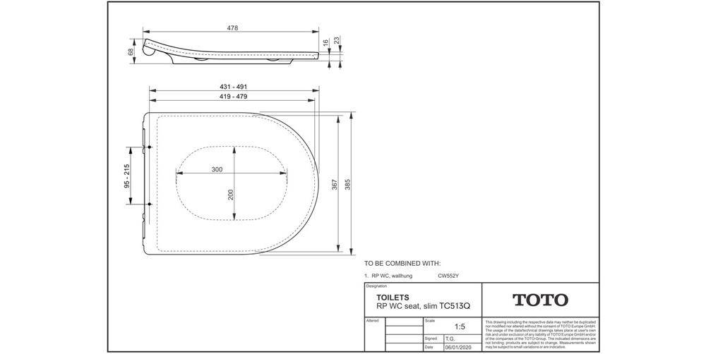 TOTO WC-Sitz RP mit Absenkautomatik weiß