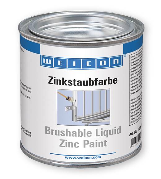 WEICON 15000375 Zinkstaubfarbe, 375 ml kathodischer Korrosionsschutz