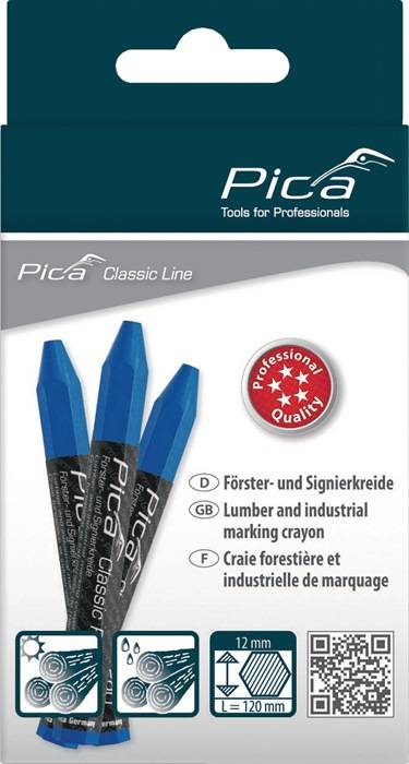 Signierkreide Classic ECO 591 blau unpapiert 12 St./Schachtel PICA