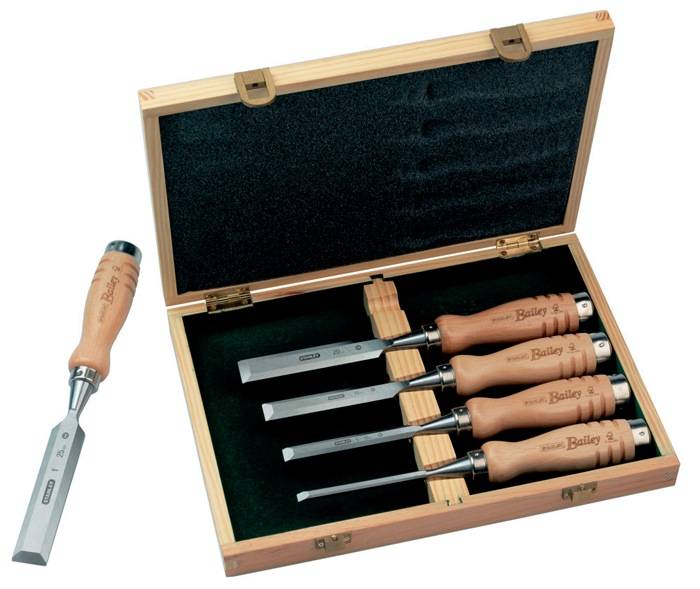 Stechbeitel DIN 5139 Bailey 2-16-217 5tlg. 6/12/15/20/25mm i.Holzkasten STANLEY