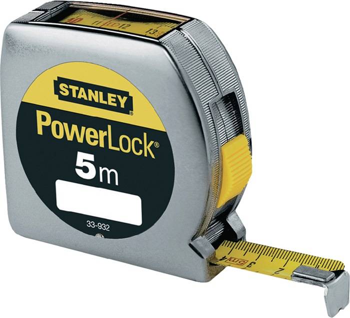 Taschenrollbandmaß PowerLock® L.5m B.19mm mm/cm EGII Ku.Sichtfenster SB STANLEY