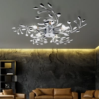 LED 20 Watt Decken Leuchte Chrom Acryl Esszimmer Äste Beleuchtung 5-flammig Lampe LED 20 Watt Decken Leuchte Chrom Acryl Esszimmer Äste Beleuchtung 5-flammig Lampe