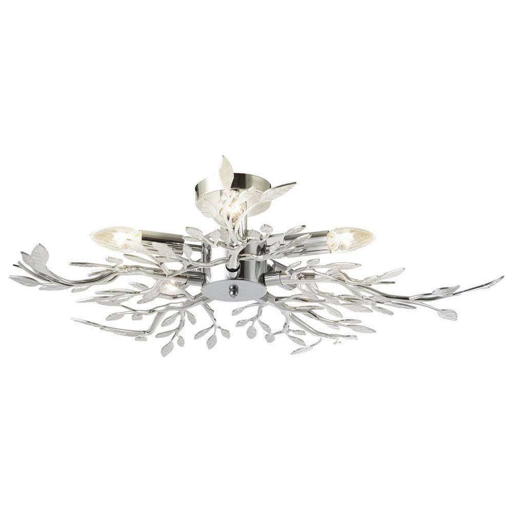 Deckenleuchte Wohnzimmer LED Deckenlampe Schlafzimmerleuchte, Acryl verchromt, 5x 4W 5x 320lm warmweiß, DxH 71x16 cm