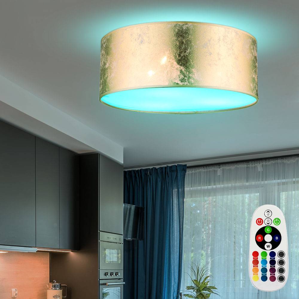 Hochwertige Decken Leuchte Dimmer Farbwechsel Fernbedienung im Set inkl. RGB LED Leuchtmittel
