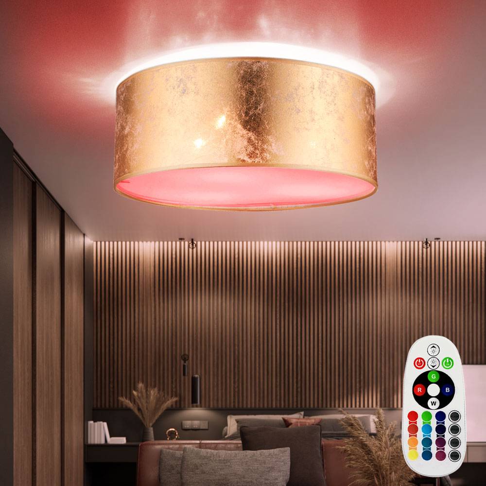 Hochwertige Decken Leuchte Dimmer Farbwechsel Fernbedienung im Set inkl. RGB LED Leuchtmittel