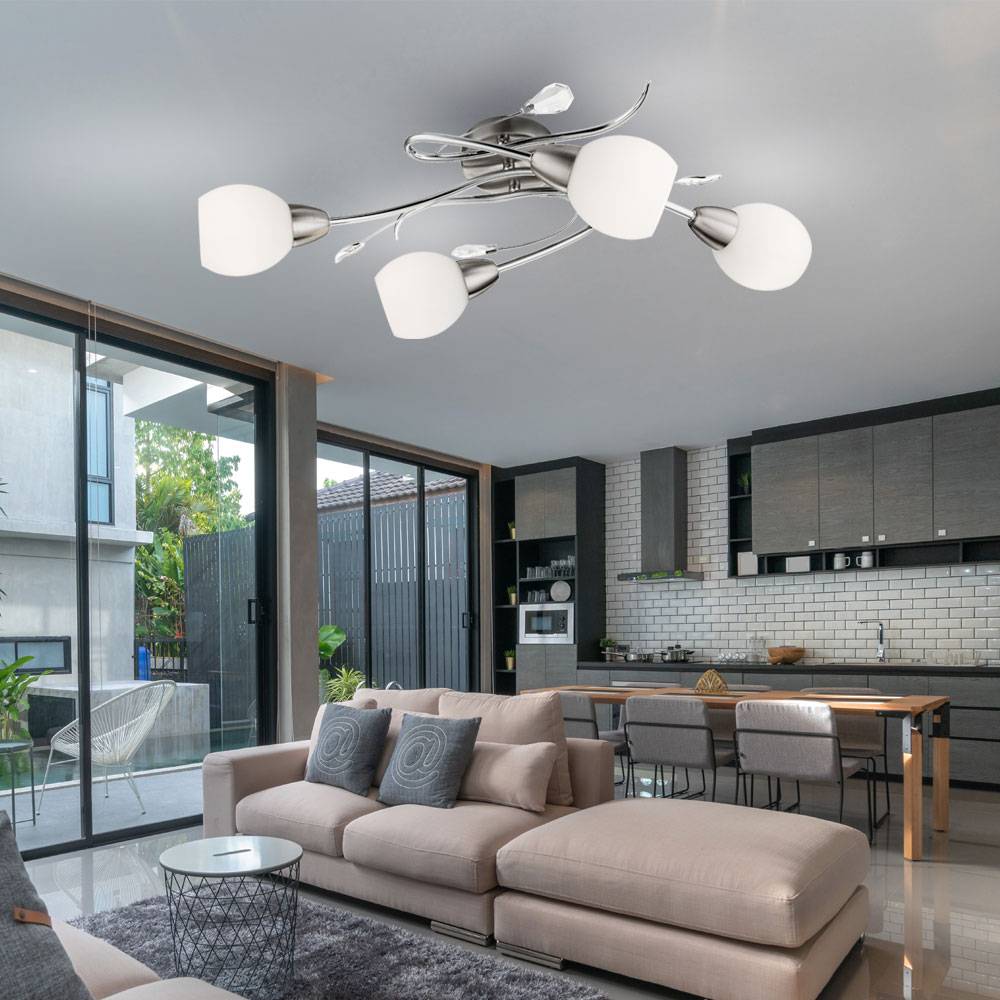 Decken Leuchte Glas Kugel Spot Lampe florale Küchen Beleuchtung