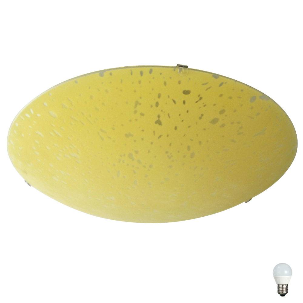 Design Decken Leuchte Glas Gelb Beleuchtung rund Strahler Lampe im Set inklusive LED Leuchtmittel