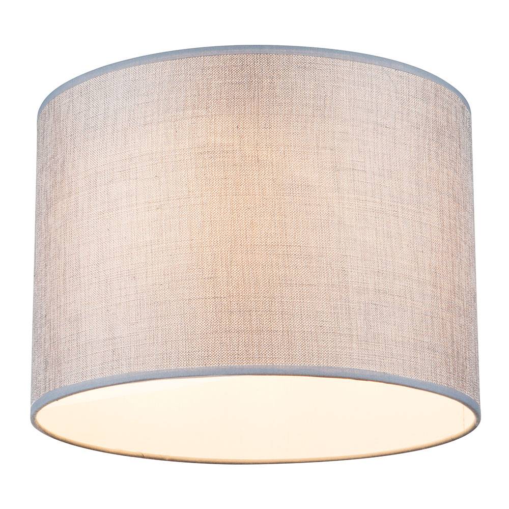 Deckenleuchte grau Modern Wohnzimmerleuchte Textil Deckenlampe rund, Metall weiß satiniert, 3x E27 Fassungen, DxH 35x27 cm