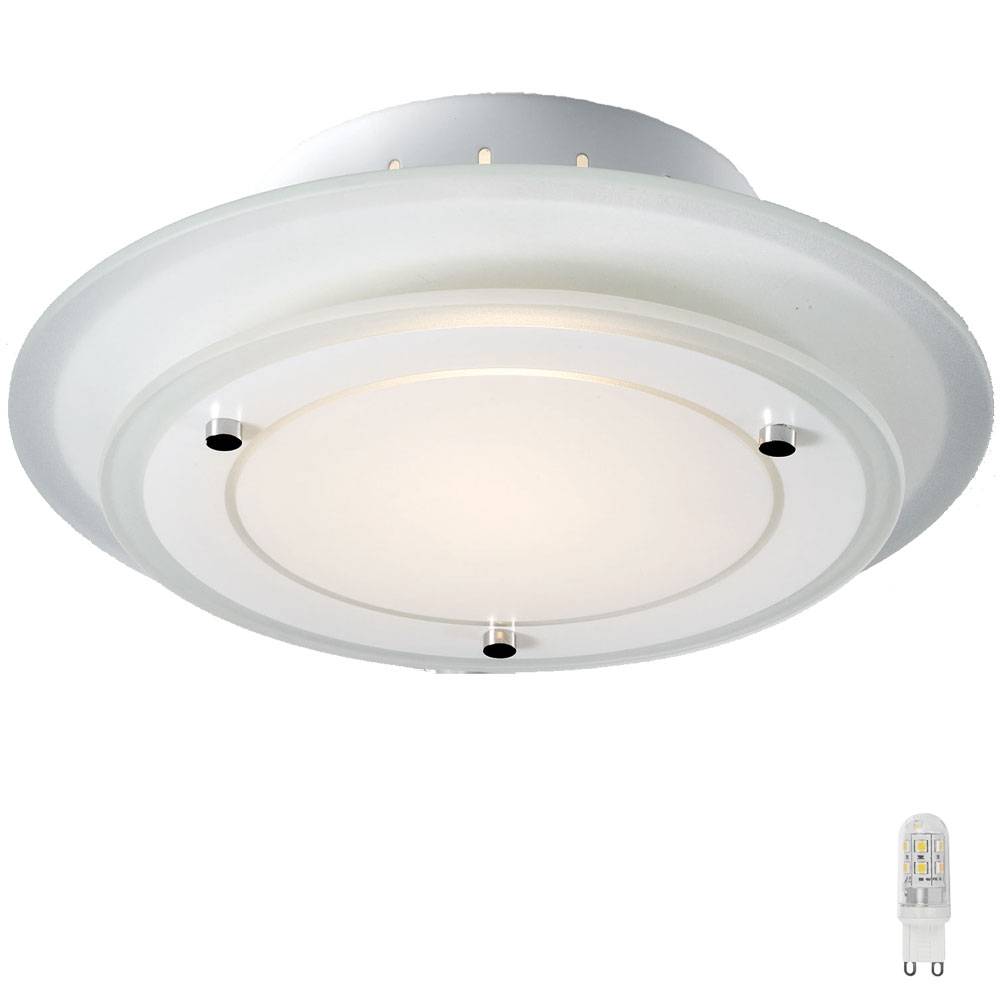 Design Decken Leuchte Lampe Glas rund Beleuchtung im Set inklusive LED Leuchtmittel