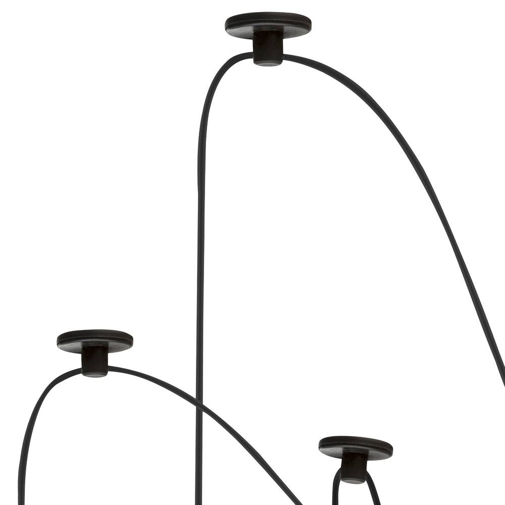 Design Pendel Leuchte Wohn Ess Zimmer Beleuchtung Textil Decken Hänge Lampe schwarz