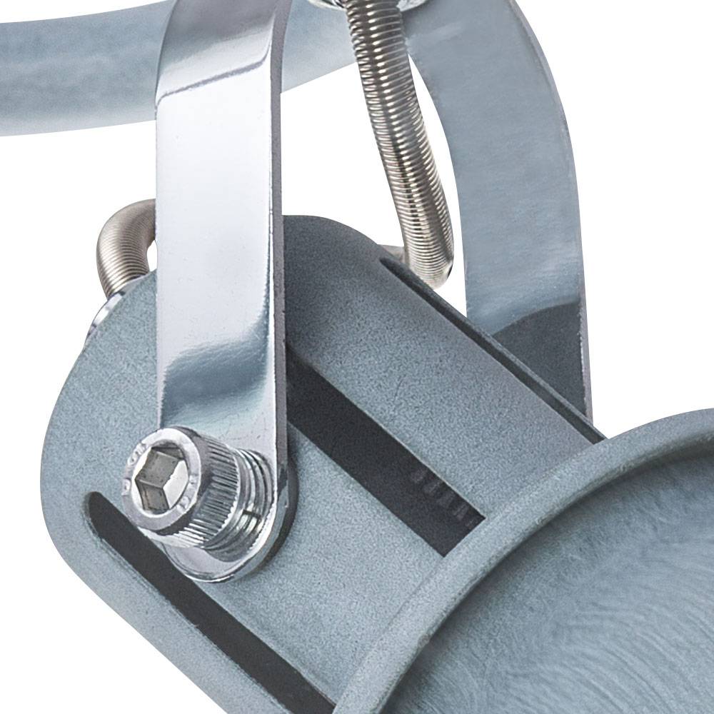 Rondell Decken Strahler Leuchte grau Wohn Zimmer Beleuchtung Spot Lampe verstellbar