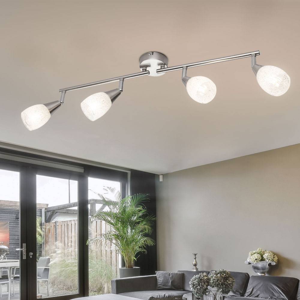 Decken Lampe Gäste Zimmer Glas Kristall Licht Schiene Spot Leuchte verstellbar