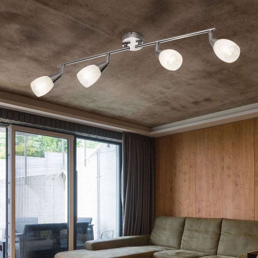 Decken Lampe Gäste Zimmer Glas Kristall Licht Schiene Spot Leuchte verstellbar