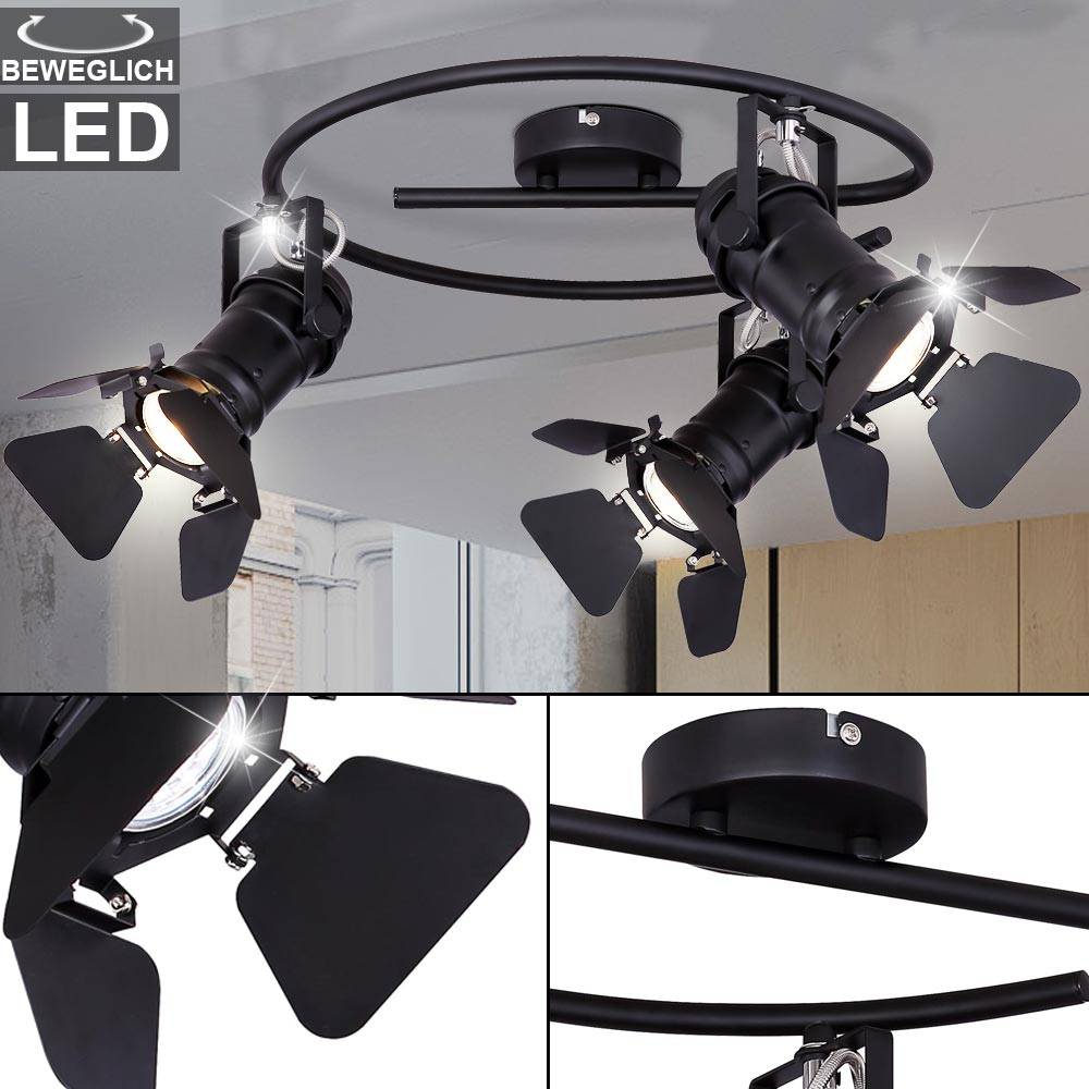 Rondell Decken Strahler Lampe Schlaf Zimmer Schein Werfer verstellbar im Set inkl. LED Leuchtmittel