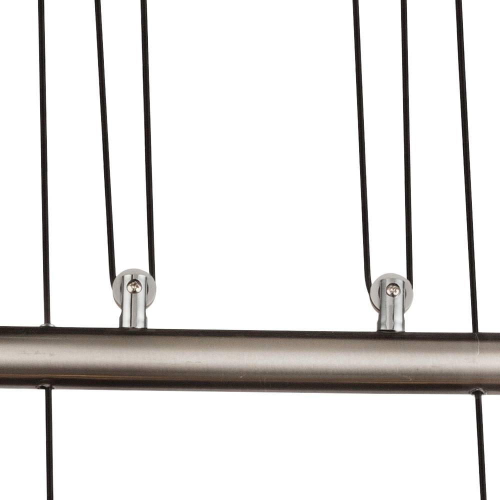Hängeleuchte höhenverstellbar Pendelleuchte Kristalle Esszimmerlampe Glaskristalle, Chrom nickel-matt, 4x E14 Fassung, LxBxH 60x9,2x160 cm