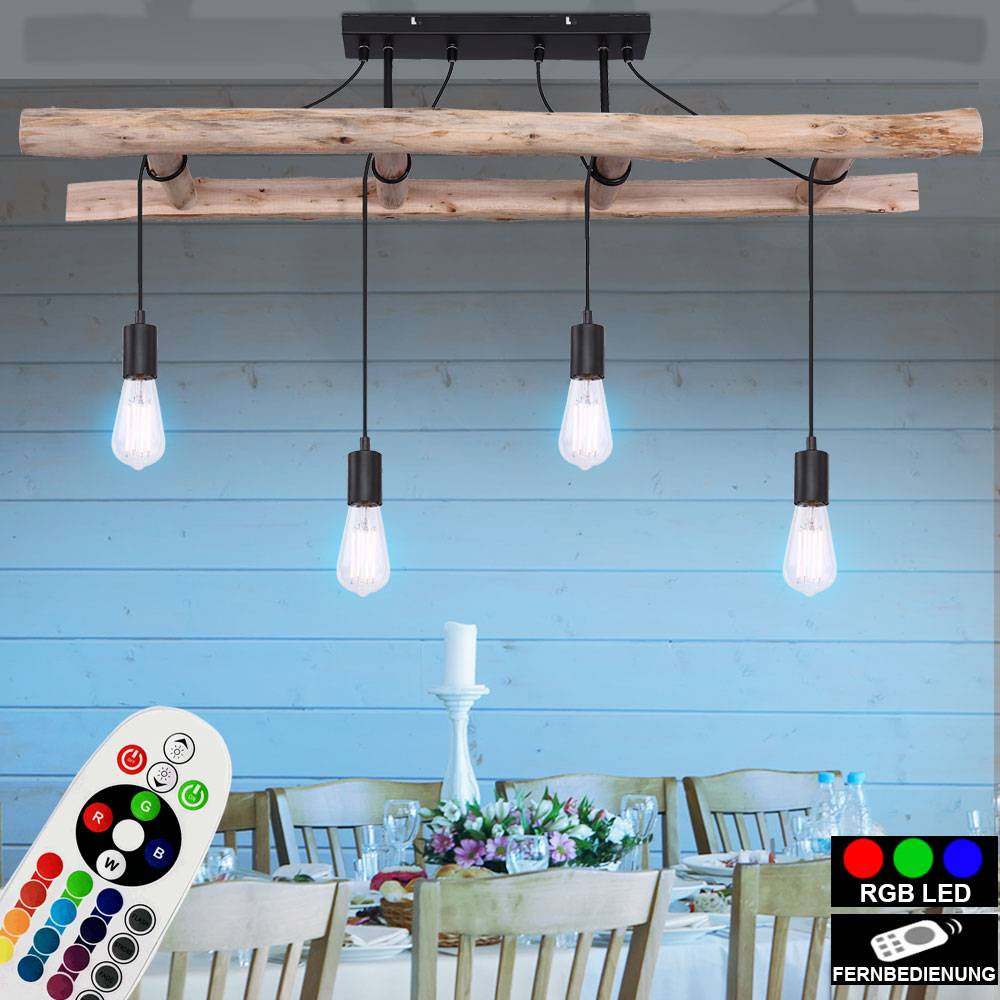 LED Hängeleuchte Decken- Pendellampe RGB-Farbwechsler Fernbedienung Beleuchtung Vintage Retro Wohn- Schlaf- Ess- Zimmer