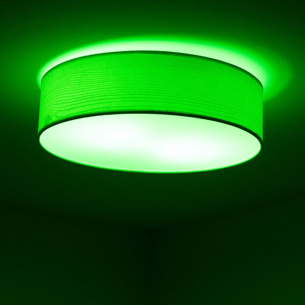 Decken Lampe Alexa Google App Holz Optik Tageslicht Leuchte DIMMBAR im Set inkl. RGB LED Leuchtmittel