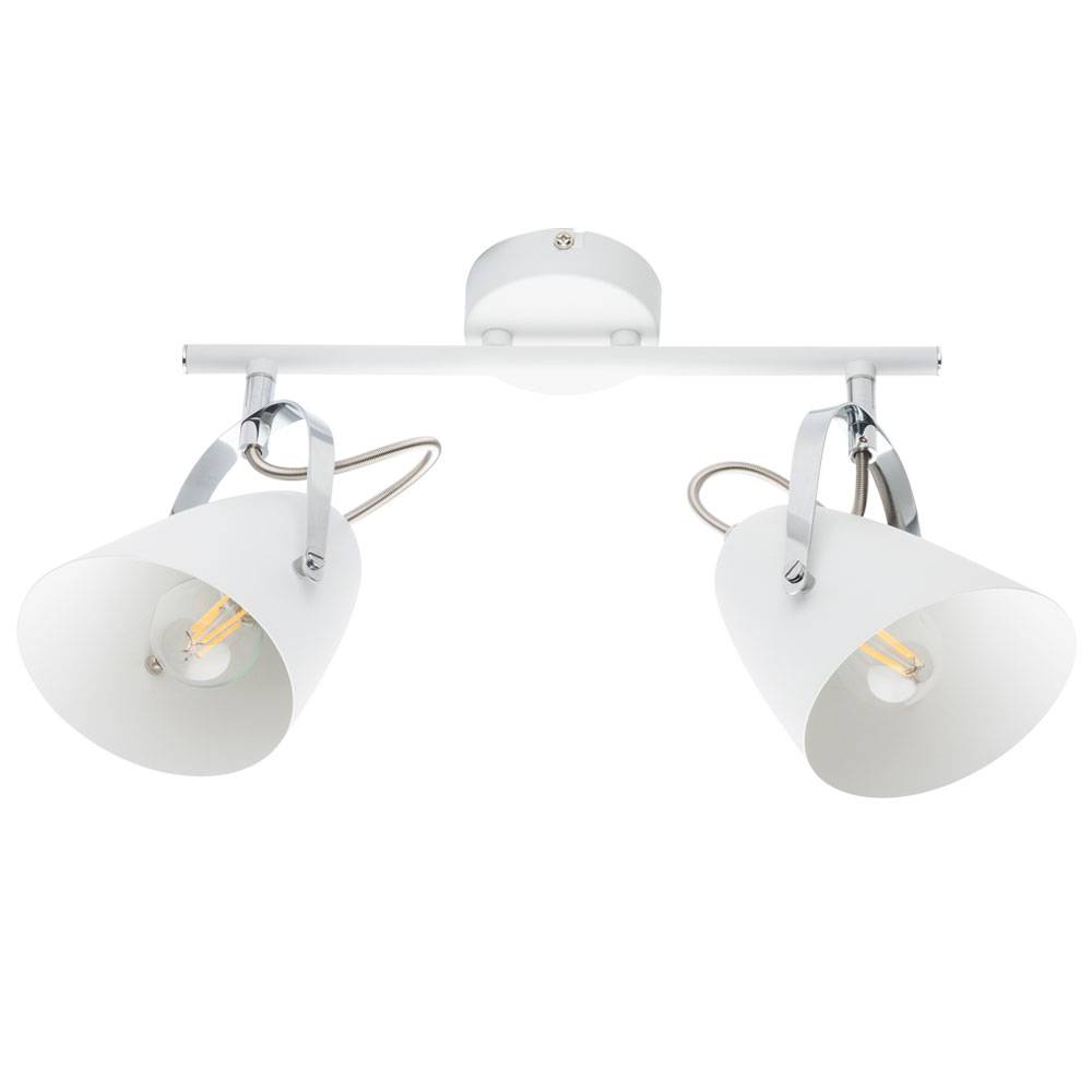 Decken Leuchte Spot Strahler Leiste verstellbar weiß Chrom Lampe Wohn Zimmer Beleuchtung