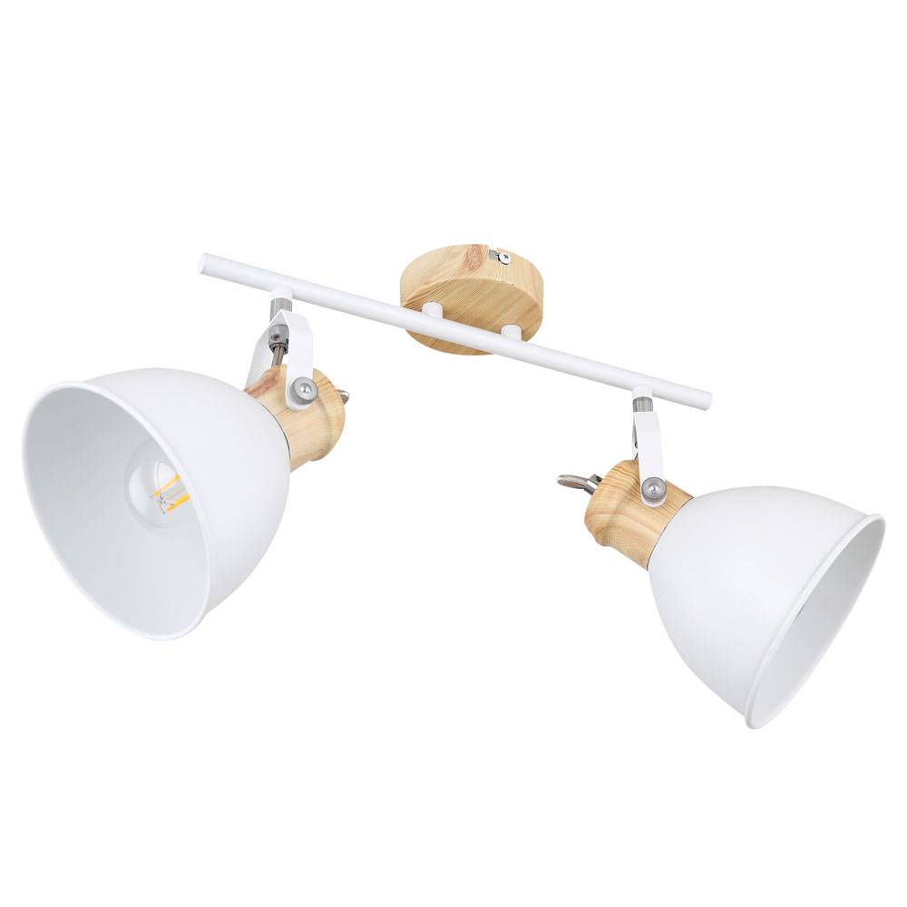 Decken Spot Lampe Ess Zimmer Licht-Schiene Holz Optik Leuchte Strahler beweglich
