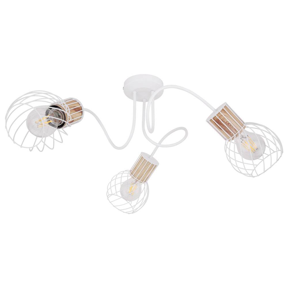 Deckenleuchte 3 Flammig Spotleuchte schwenkbar Deckenlampe Gitterschirme, Metall, 3x E27 Fassungen, DxH 60x24 cm